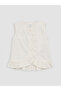 Lcw Kids Ecru Ruffled Linen Look Girls' Shorts Set - 4