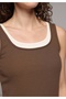 Slim Fit Women's Brown Undershirt - 4