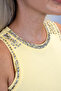 Stone-Embellished Strappy Yellow Dress - 5