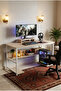 110*50*72cm Study Desk with Stand Writing Desk Table Computer Table with Bookshelf for Home Office Desks & Workstations - 3