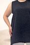 68508 Large Size Mango Underwear with Stone Print on the Front - Navy Blue - 5