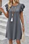 Women's Short Sleeve Crew Neck Ruffle Short Wrap Dress - 2