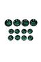 Blazer Jacket Button Set |   Glossy Black Polished Marble Patterned |   Mf9 / Emerald Green
