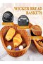 Rattan Bread Baskets, Oval Woven Baskets with Acrylic Lids, 14.2 x 10.2 x 4.9 inches - 3