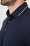 Straight Slim Fit Polo Collar Metal Button Short Sleeve Men's T-Shirt Navy Blue - 36888.26Y - 2