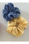 مجموعة أربطة شعر OIA Timeless Scrunchie Set Lastik Toka Basic 2026 باللون الأحمر والأصفر والخطوط الزرقاء والبلوتيكاري - 2