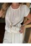 Mini Bag with Knot Strap and Cover, Cream - 5