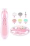Baby Nail Clippers, Safe Electric Baby Nail File Kit for Newborns, Toddlers, Toes and Nails Care, Polishing and Trimming, 6 Grinding Heads and LED Light, Pink