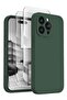 Designed for iPhone 15 Pro Max Case, Silicone, Camera Protection, 2 Screen Protectors, Alpine Green