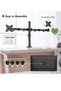Vesa 1home Double Twin Arm Desk Mount Ergonomic TV LCD Monitor Computer Screen Bracket Dual Tilt Swivel Rotation (13in-27in) - 3
