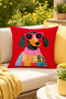 Dog with Glasses Pop Art Patterned Decorative Throw Pillow Cover Modern Living Room Decor 43X43 cm - 6