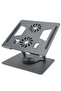360° Rotatable Laptop Stand with Cooling Fans – Adjustable Aluminum Notebook Riser Holder for Desk Use