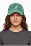Light Green Embroidered Washable Vintage Unisex Hat with Letter S