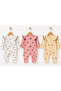 Premium Ruffle Detailed Ribbed Baby Girl Romper – Soft Textured Long Sleeve Newborn Romper - 2