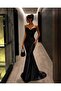 Black Satin Evening Dress with Rope Straps and Corset Detail 583395 - 2