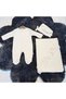 Baby Girl Lace Set of 3 - Romper&Blanket&Hat - 100% Natural Cotton - Ecru