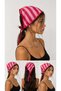 Betty Bands Women's Fuchsia Pink Striped Bandana Scarf Vintage Hair Accessory Shawl - 4