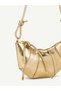Women's Croissant Model Shoulder and Crossbody Bag with Rope Pendant Detail - 5