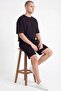 Men's Crew Neck Cotton Side Pocket Slit Comfort Shorts Set - 4