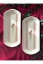 Lavinya Model 2 Piece Cheese Plate / Oval Presentation Plate (Fuchsia)