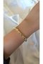 Women's Gold Color Beaded Heart Bracelet - 3