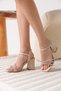 Women's Beige Skin 9cm Heeled Sandals Tr20My21C - 4