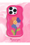 iPhone 14 Pro Compatible Case with Camera Protection Red Silicone Couple Phone Case with Floral Pattern - 2