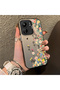 Redmi 13C Compatible Silicone Edge Hard Back Case Couple Phone Case with Floral Pattern - 3