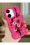 Poco C65 Compatible Case Camera Protector Red Silicone Couple Phone Case Floral Pattern