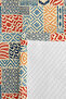Blue Geometric Young Room Single Pique Set-Bohemian Tile Beige 160X220 cm Quilted Bedspread - 7