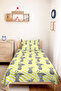 Tropical Yellow Young Room Single Pique Set-Pineapple Flamingo Gray 160X220Cm Quilted Bedspread - 4