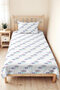 Cloud Gray Pastel Girls' Pique Set - Cute Turquoise Pink Baby Room Bedspread - 160X220 cm - 4