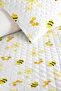Bee and Flower Children's Room Single Pique Set - White Minimal 160X220 cm Quilted Bedspread - 3