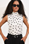 Women's Polka Dot Sleeveless Bodysuit 1546 - White