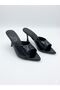 Lidora Pointed Toe Black Rustic Patent Leather Thin Heel Casual & Stylish Women's Slippers - 3