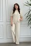 Sweatpants Set with Guipure Stone Detail at the Hem - 5