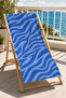 Blue Wave Stripe Patterned 70X150 Beach Towel - 3
