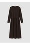 Two Mt Shop Quality Lcw Everyday Brown Diving Fabric Plain Standard & Regular Oval Collar Long Dress - 5