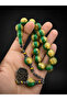 Gold Leaf Mascot Model Airplane Glass Rosary 14 mm Efe Tesbihi Oxidized Special Design Tassel - 2