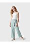Lcw Kids Blue Girls' Pants with Elastic Waist and Tie Detail