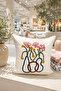 Punch Embroidered Throw Pillow Cover - 43*43 cm - Flower - Pnk001