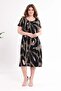 Women's Green Pink Leopard Pattern Plus Size Stretchy Midi Dress - 4