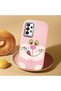 Samsung Galaxy A33 Compatible Case Camera Protective Pink Silicone Couple Phone Case with Cute Pattern - 2