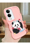 Vivo Y04S Compatible Case Camera Protector Pink Silicone Couple Phone Case Panda Pattern
