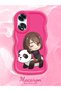 Oppo A60 Compatible Case Camera Protector Red Silicone Couple Phone Case Panda Pattern - 2