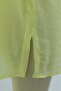 Asymmetrical Cut Tulle Voile Tunic with Embroidery Detail - Yellow - 3