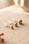 Top Model Triple Earring Set Gold Color