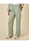 Women Green Striped Satin Long Sleeve Pajama Set - 3