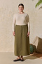 Khaki Belted Skirt with Epaulettes and Koza Logo Detail - 2