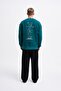 Men's Carpet Embroidery Sweatshirt Oil Green - 7